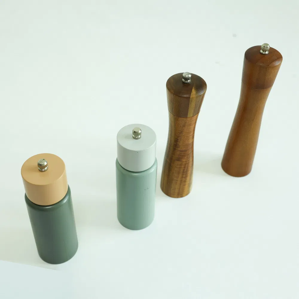 Durable and Colorful Bamboo Wooden Salt and Pepper Grinder Set Wooden Pepper Grinder