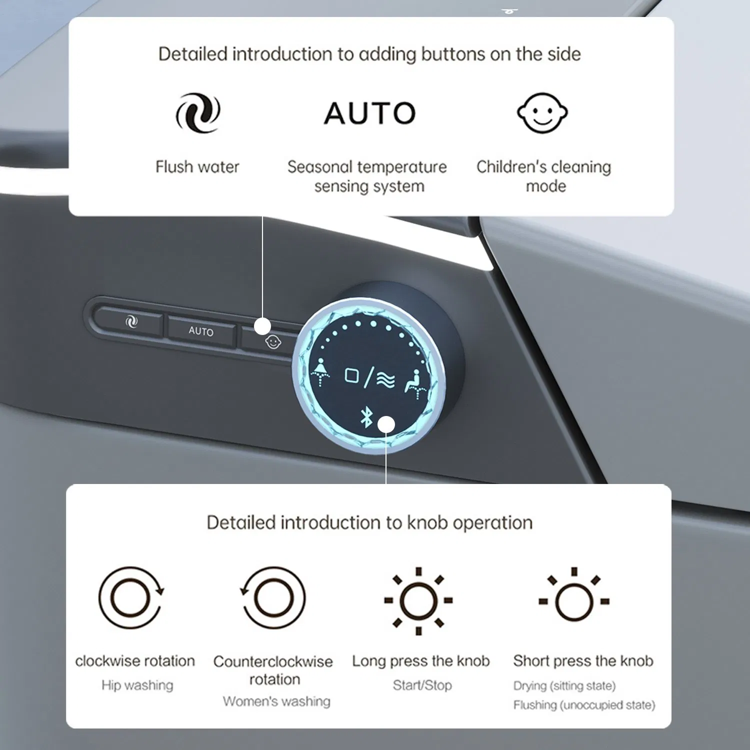 New Design Save Water 110V/220V Floor Standing Ceramic Automatic Wc Smart Toilet