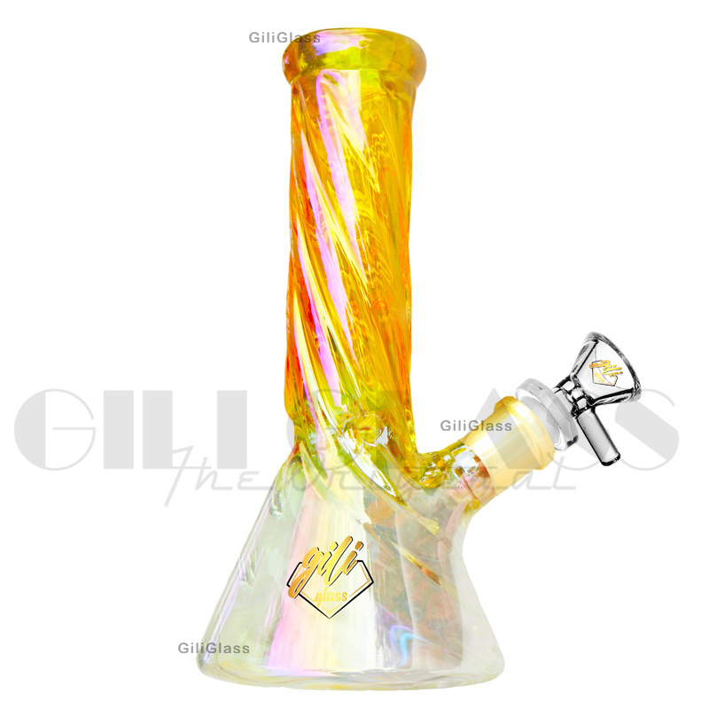 Gili-985 Giliglass 8 Inches Glass Smoking Water Eletctroplate Pipe Glass Bubbler Oil Burner Pipe
