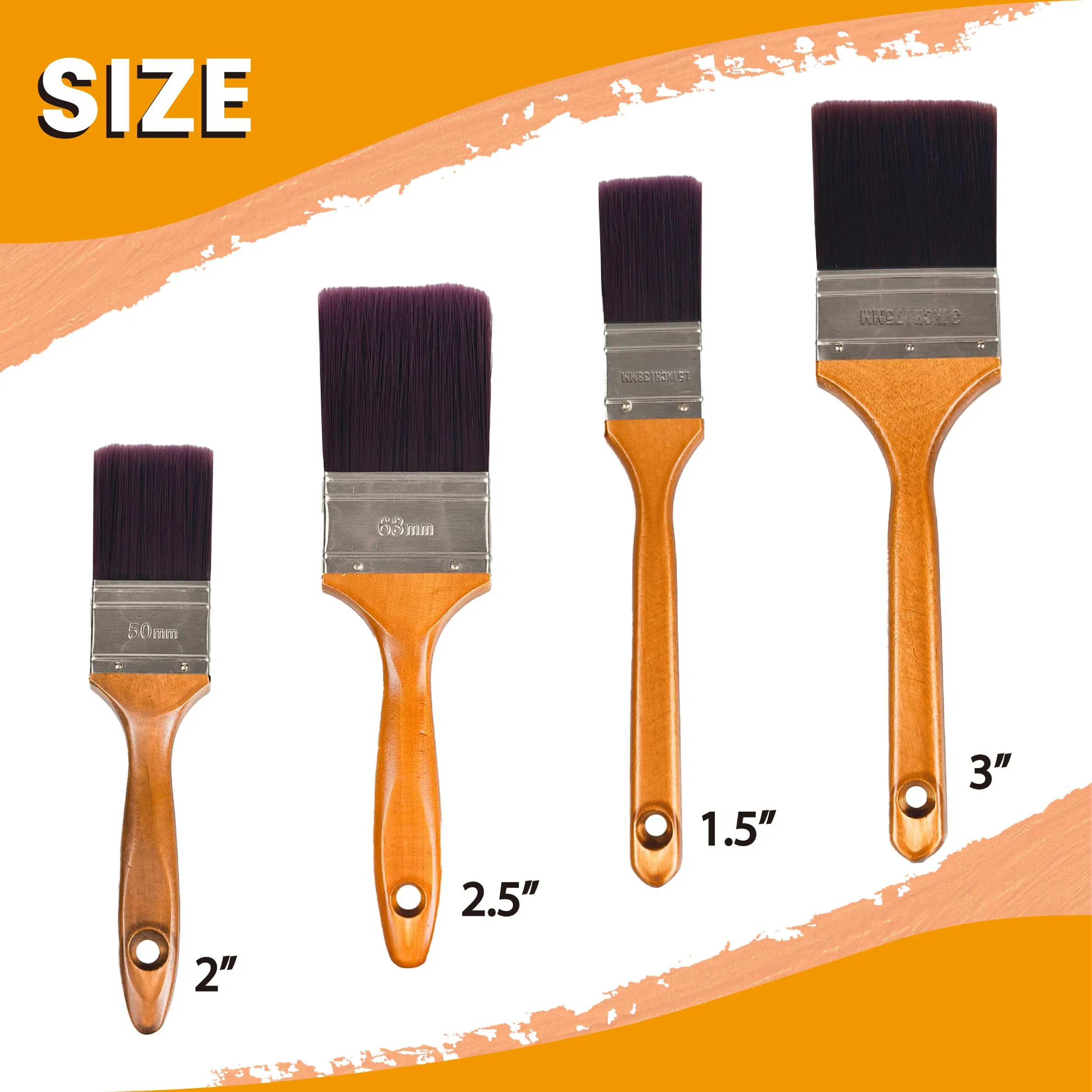 Wholesale High Quality Wooden Handle Paint Brush Grass Handle Sash Brush