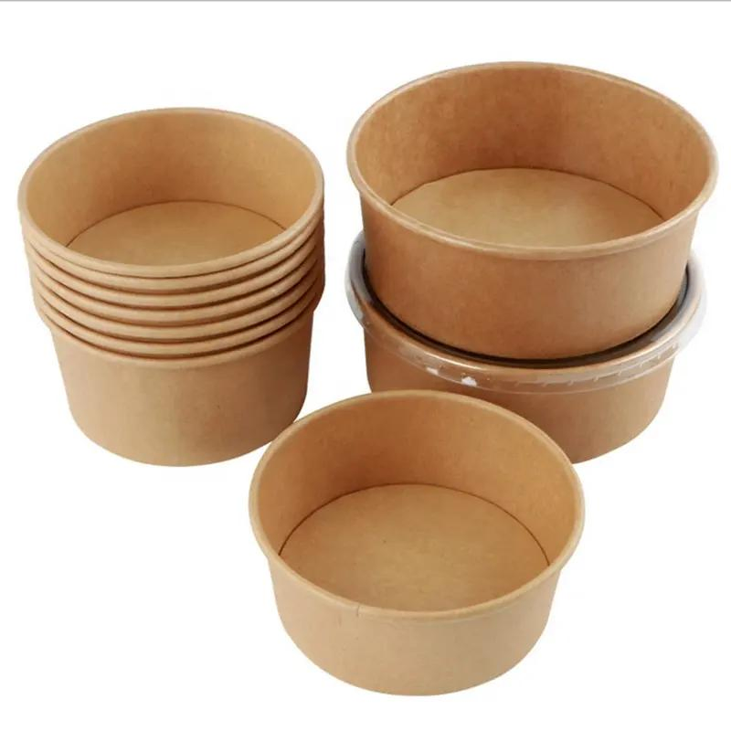 Wholesale Disposable Kraft Paper Soup Bowls Kraft Bowl 1000 Ml Ith Lid