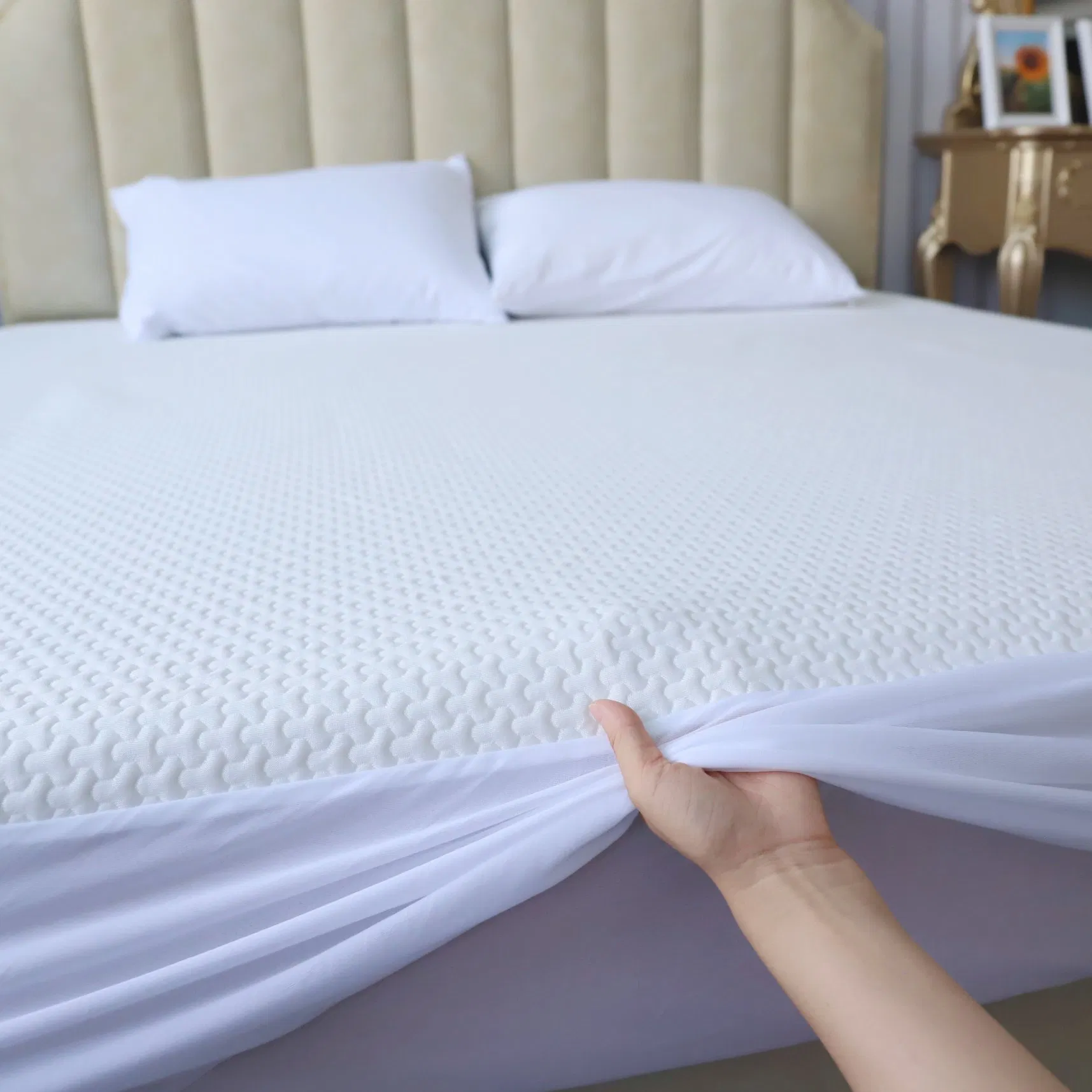 Deep Pocket Queen Size Waterproof Cooling 3D Air Mattress Cover Q-Max Summer