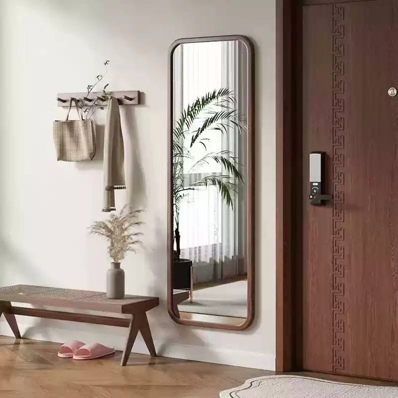 Il-Body Mirror Bedroom Solid Wood Floor Mirror Girls Home Vertical Wall Hanging