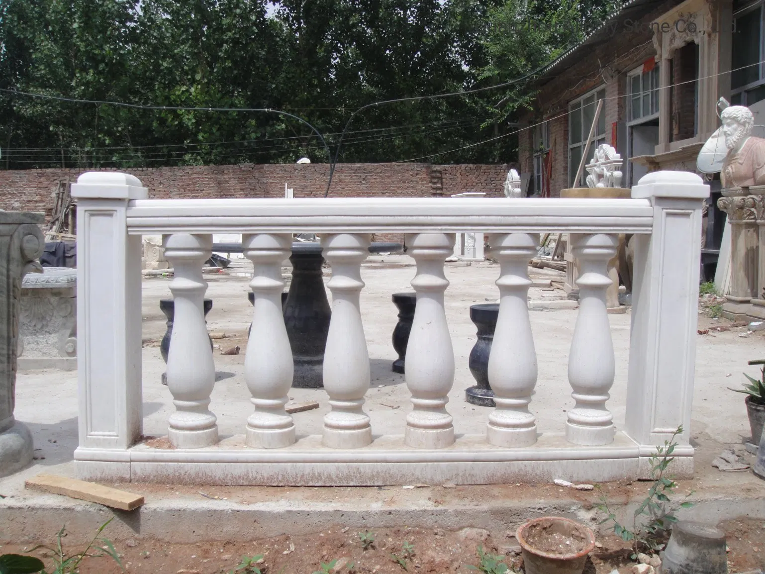 Hand Carving Natural White Stone Balcony Baluster Railing for Marble Stair Handrail Design
