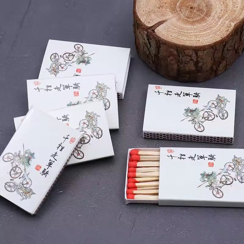 Lower MOQ Safe Wholesale Price Small Matchbox Customized 48mm Colored Head Waterproof Matches for Candle Matchsticks
