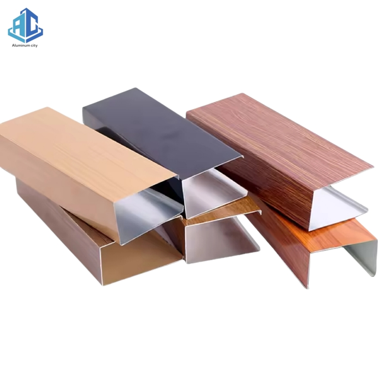 Low Price Aluminum Wooden Grain Linear Baffle Ceiling Decorative Metal Aluminum Strip Ceiling Tiles