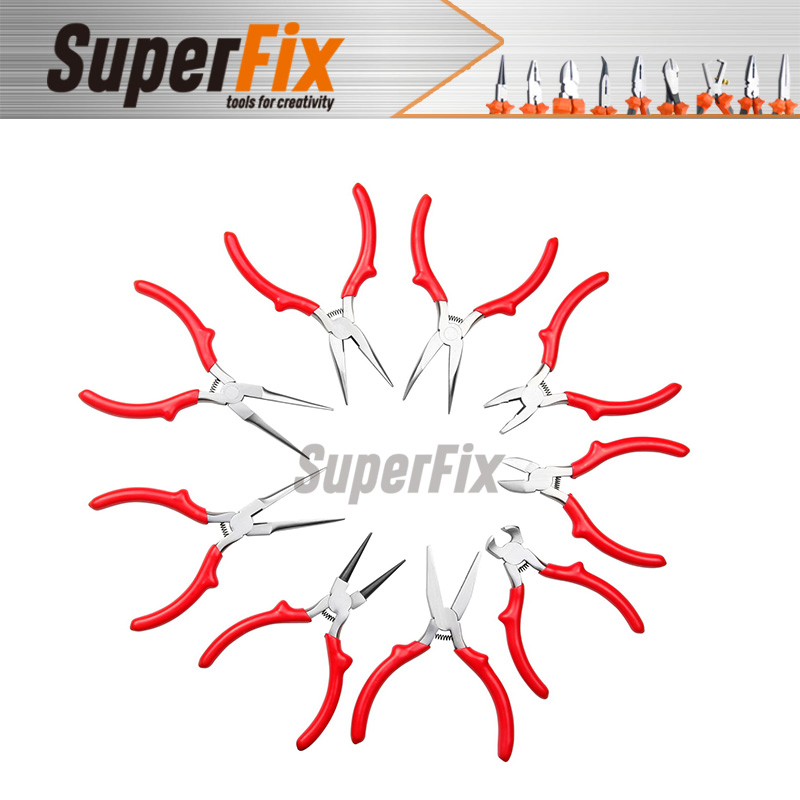 Alicate Professional Plier with Dipped Handle, Polish Finish, Carbon Steel, Funcitonal/Cutting/Twisting/Clamping, Mini Pliers