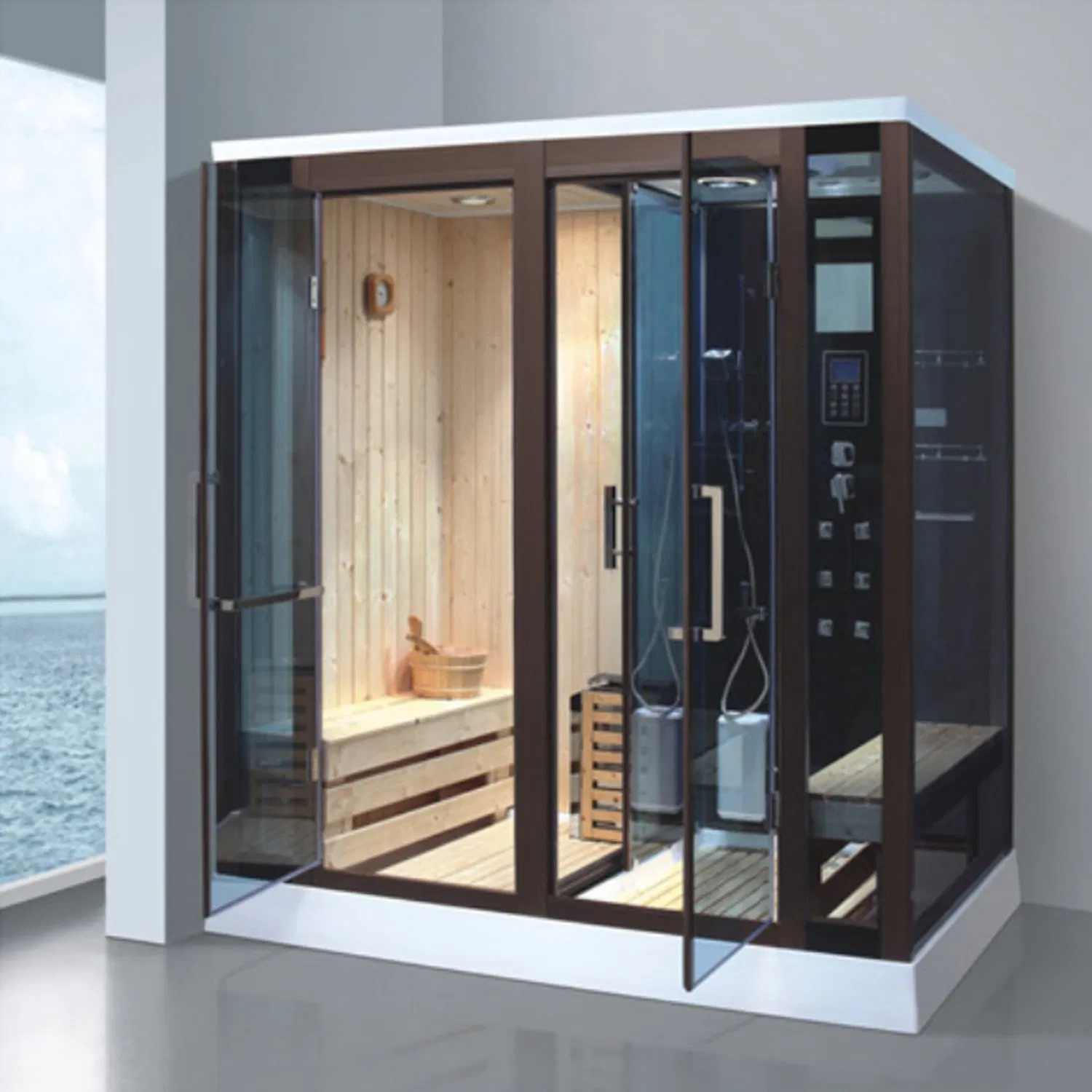 Steam Sauna Shower Room with Sauna Steam Combined