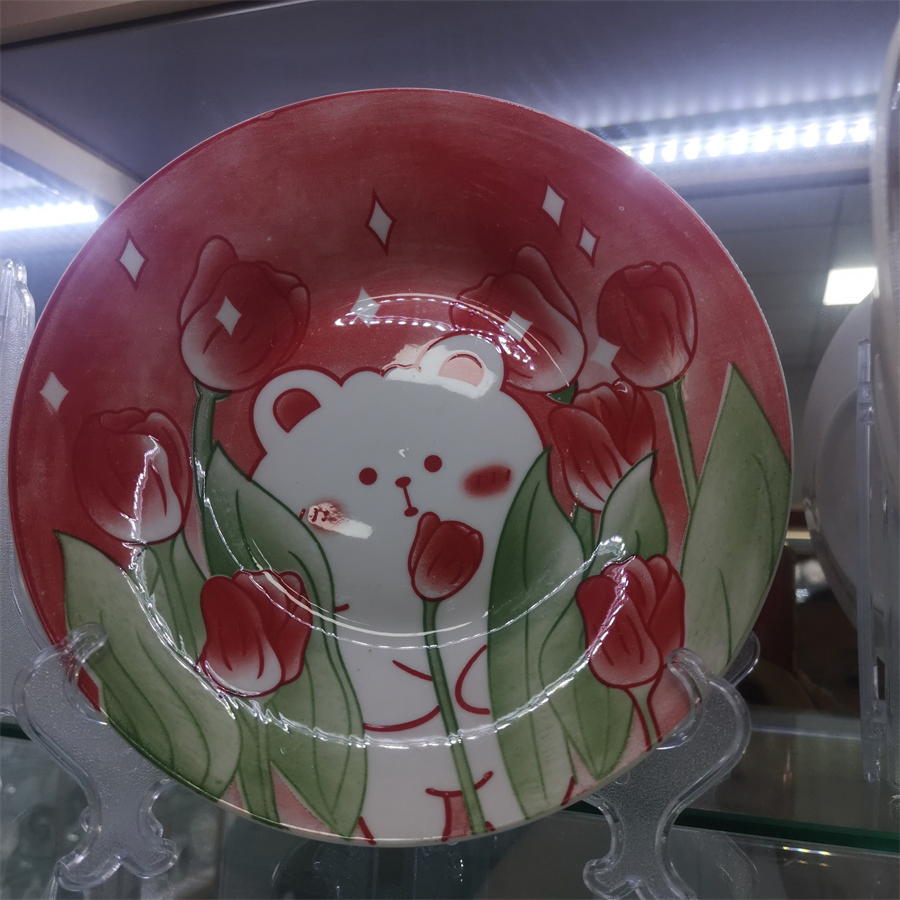 6.25"Rice Children Plate Printing Under Glaze Decal Porcelainware Ceramics Tableware