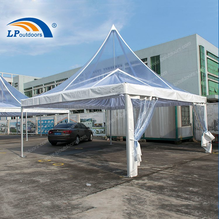 Transparent PVC 6X6m High Peak Pagoda Marquees for Outdoor Wedding Party Show