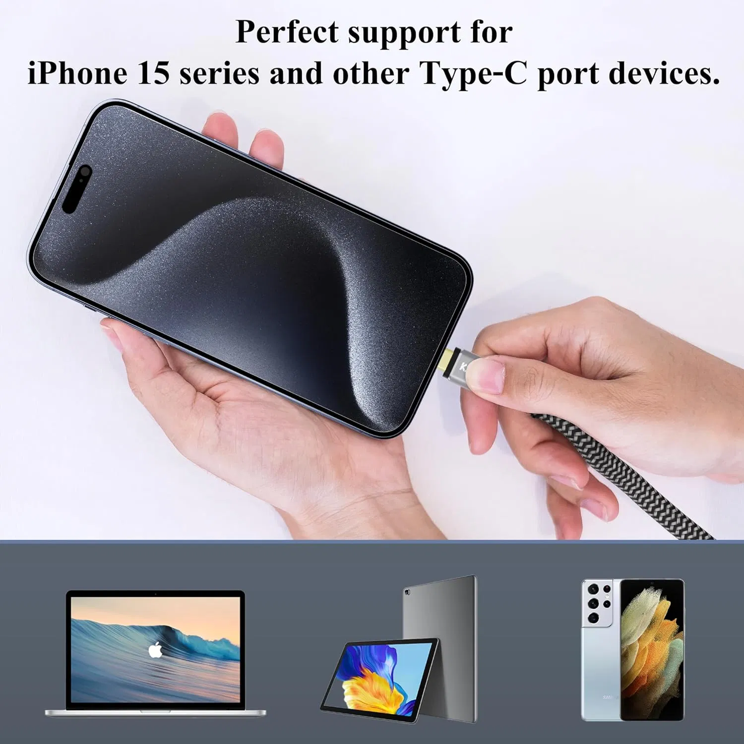 Custom USB C to HDMI Cable 2-200m, 4K Type-C to HDMI Braided Cord