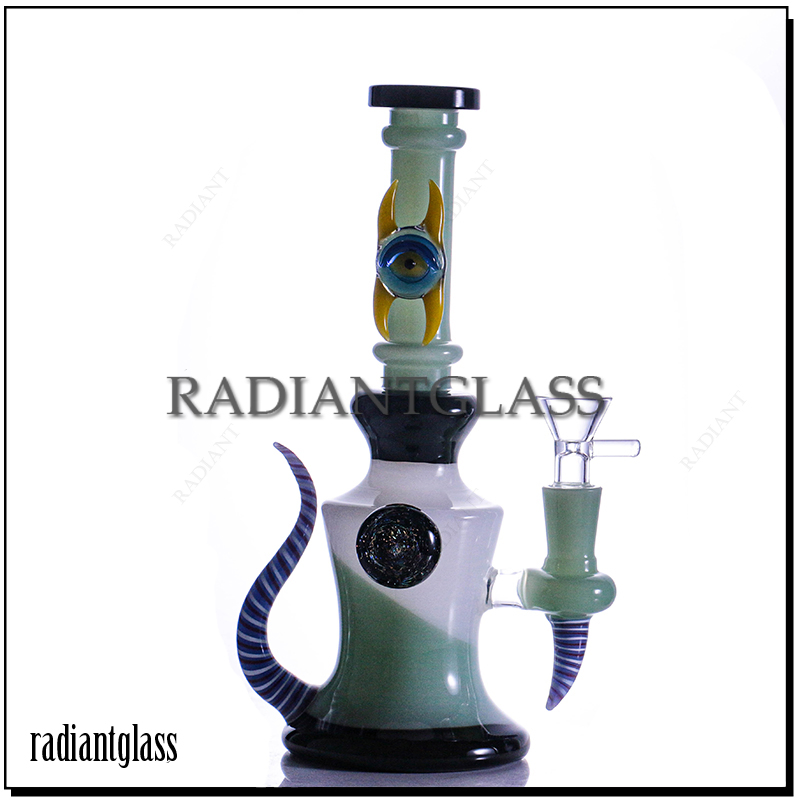 DAB Rig Novelty Devil Eye Flash Glass Smoking Water Pipe
