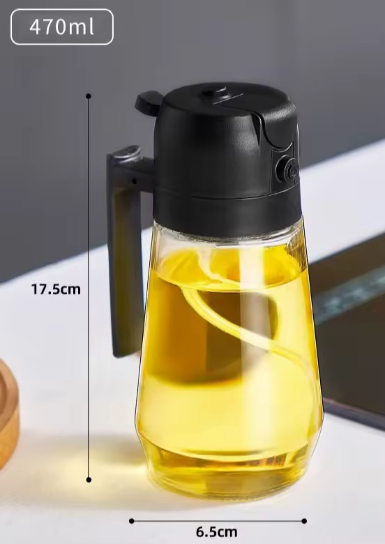 Ifan High Quality Kitchen Tools Glass Oil Spray Bottle Wholesale Olive Spray 470ml Oil Dispenser Oil Spray Bottle for Cooking