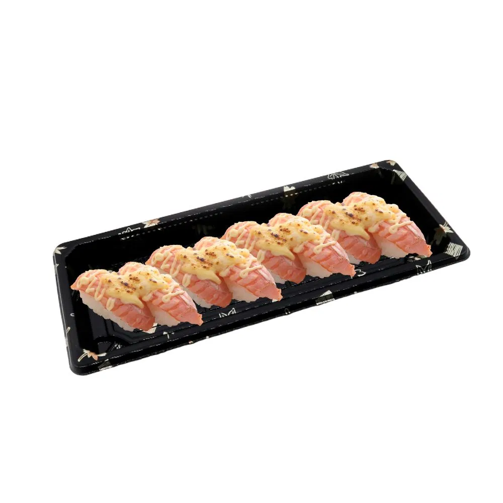 Disposable Plastic Food Take out Plates Rectangle Shape Sushi Food Packaging