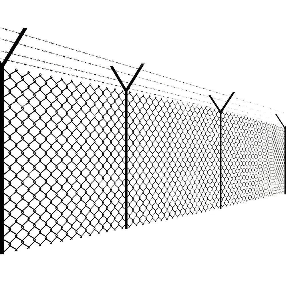 Heavy Duty 5X5cm Black PVC Chain Wire Fencing Galvanized Diamond Mesh Fencing Cyclone Fencing Chain Mesh Fencing Roll Commercial Chain Link Fencing