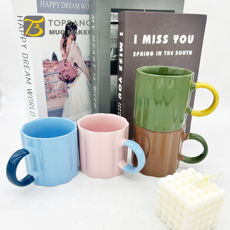 Double 2 Colors Glaze Latte/Cappuccino Coffee Porcelain Cup Eco-Friendly Lead Free Ceramic Mugs