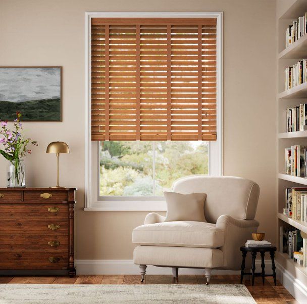 2 Inch 50mm White Blinds Faux Wood Cordless Horizontal Blind