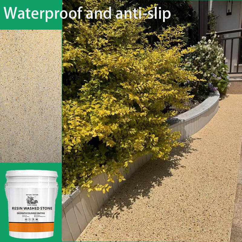 Beautiful Waterproof and Slip-Resistant Resin Washable Stone Coating