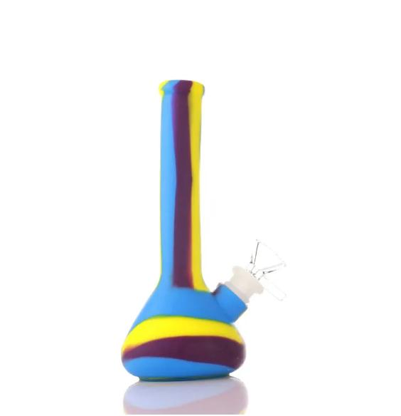 7 Inches Hookahs Mini Beaker DAB Rig Unbreakable Camouflage Hookahs with Silicone Downstem DAB Rig Water Pipe