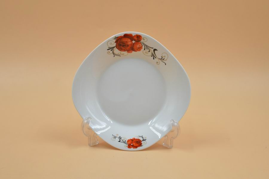 Ceramic Porcelainware Tableware Multicolor Decals 6"Square Plate Soup