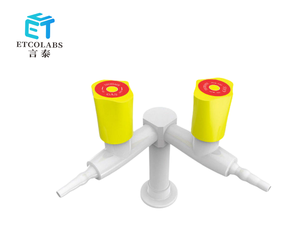 Лабораторный кран двойной с эпоксидным покрытием