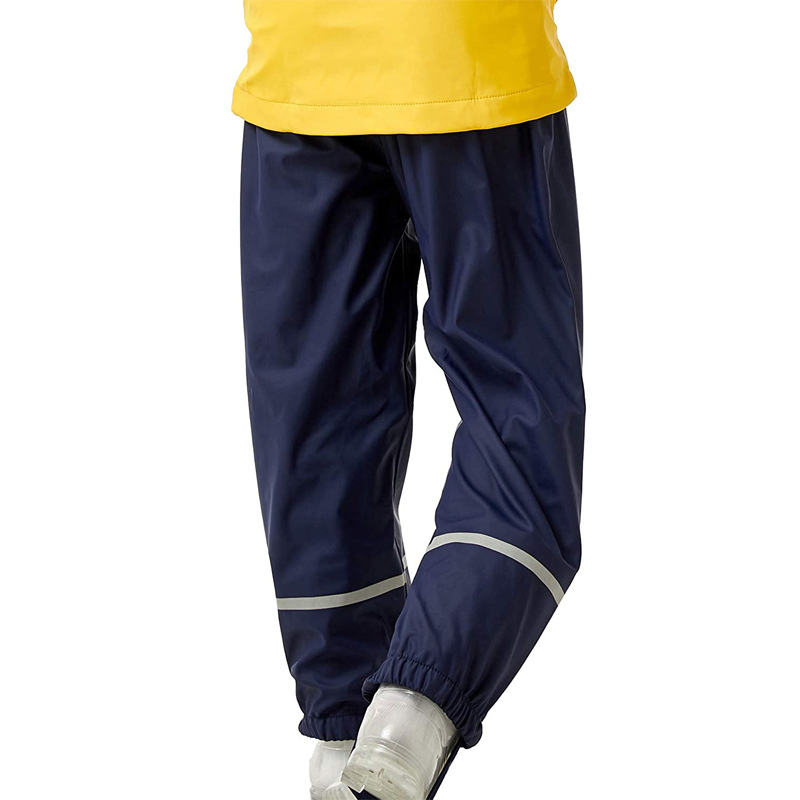 OEM High Visibility Children Strong Windproof Breathabilty Overtrouser Rain Pants for Kids