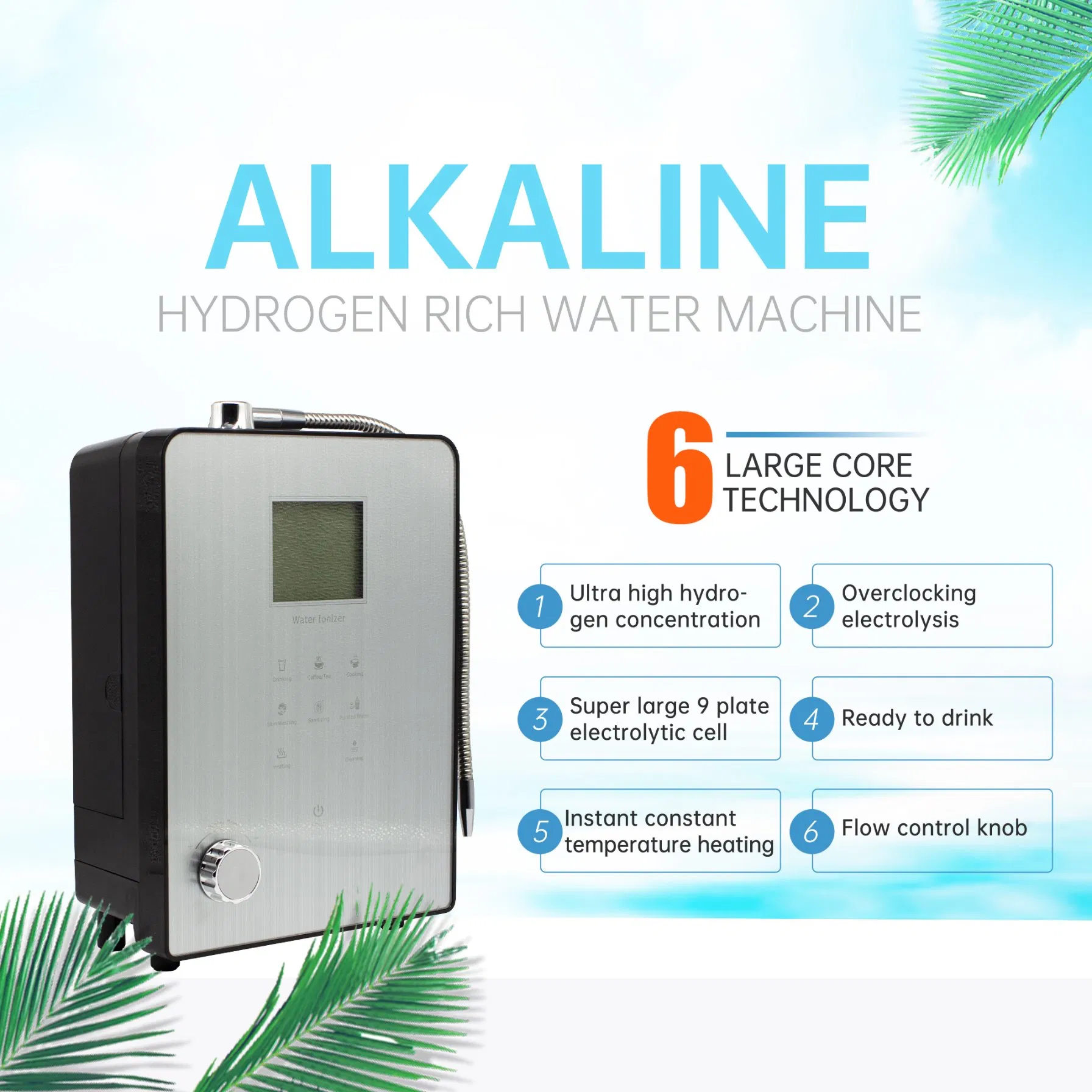 High Quality Household Alkaline Water Ionizer Purifiers Hydrogen Water Generator Ehm-939