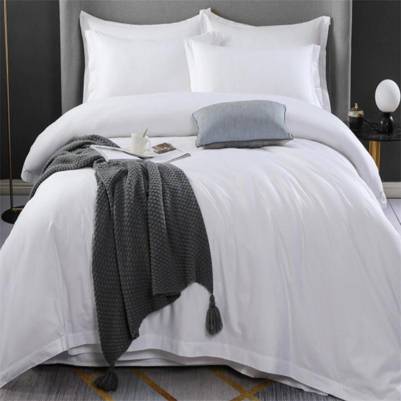 5 Star White 100% White Cotton Hotel Queen Bedding Set