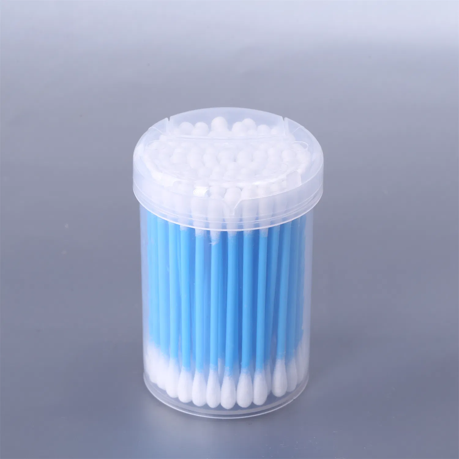 Disposable Double Round Head Plastic Swab for Make up in Plastic Container