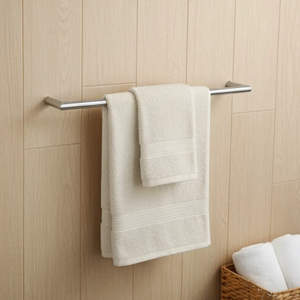 Wall-Mounted Towel Bar in Hair Brushed Finish Customized Colors Available