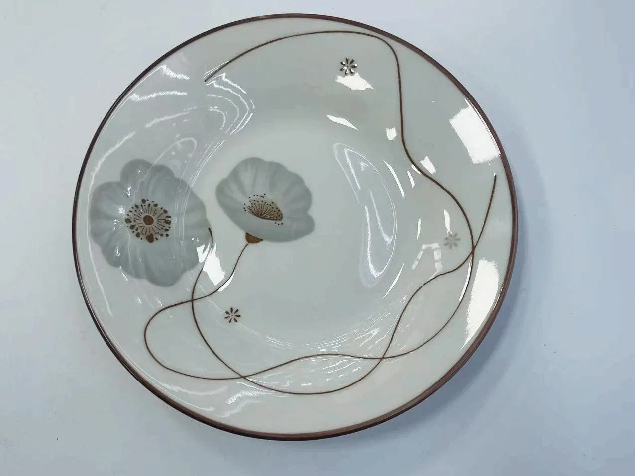 Eco-Friendly Healthy Pad Printing 1 Soup Plate 8" Porcelain Ceramic Tableware