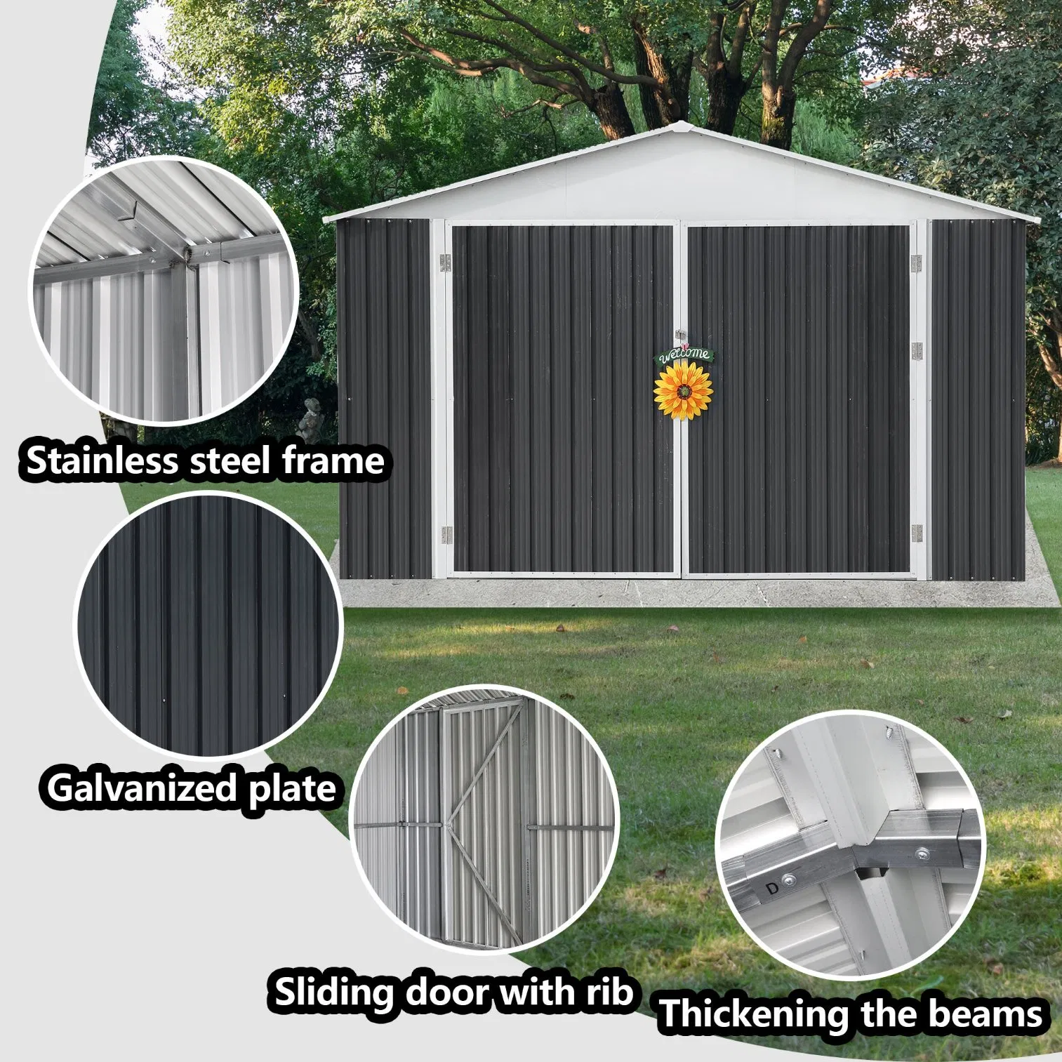 12*20 Heavy Duty Metal Storage Shed Secure Tool House Ideal as Spacious Garden Shed or Versatile Backyard Organization Home Shed
