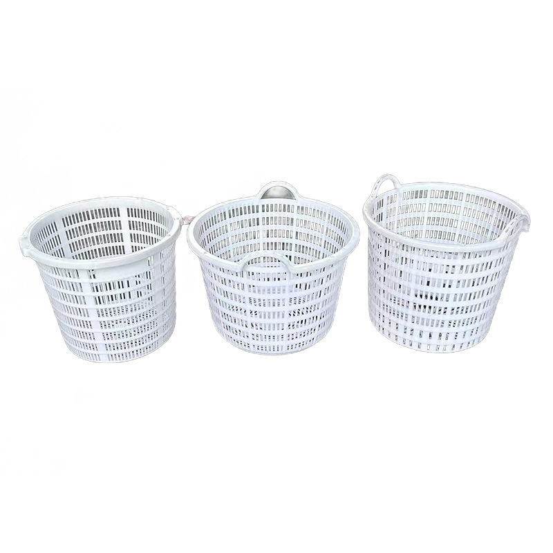 Durable Round White Plastic Baskets for Wholesale Fruit and Veggie Storage