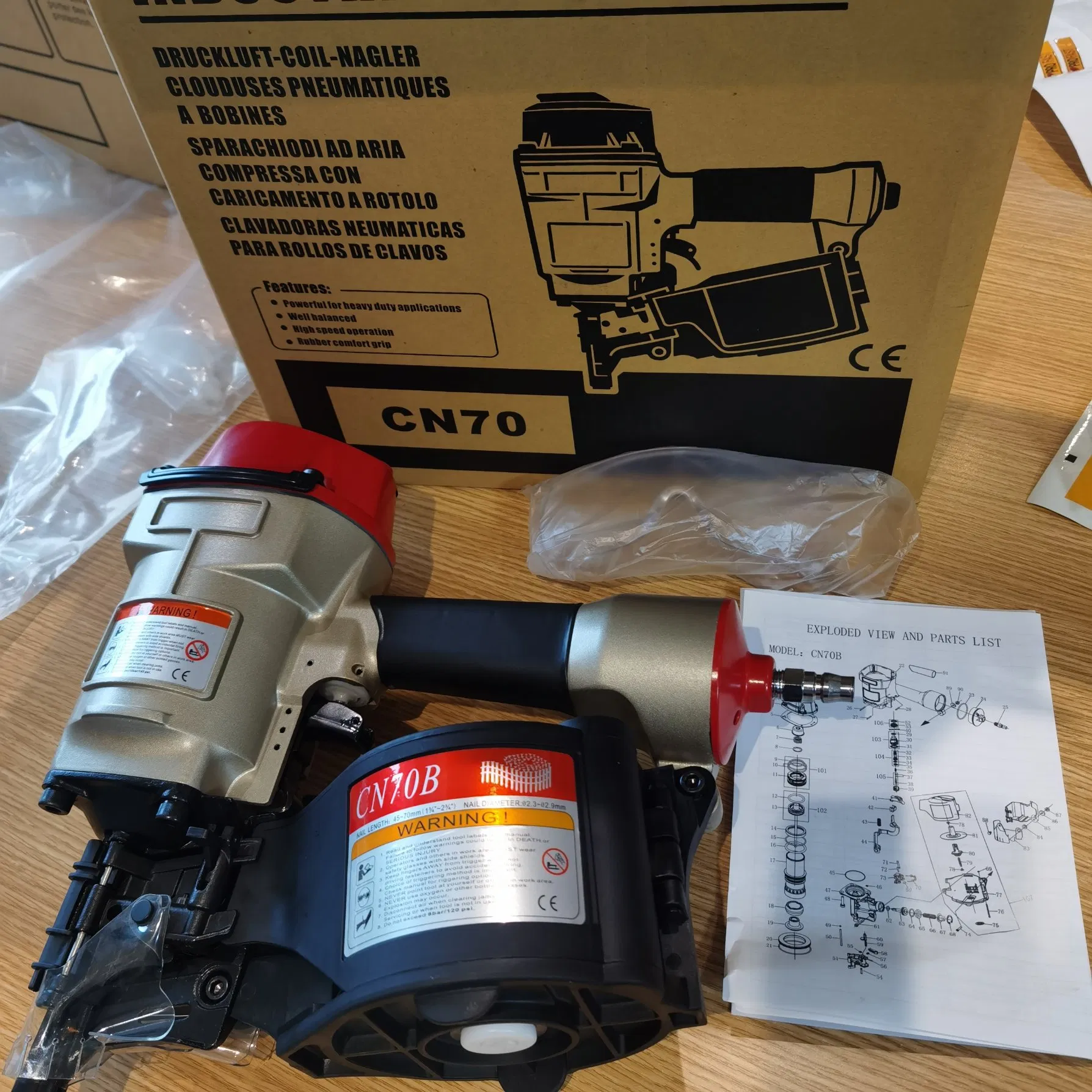 Пневматический гвоздезабивной пистолет CN70 для каркасных работ