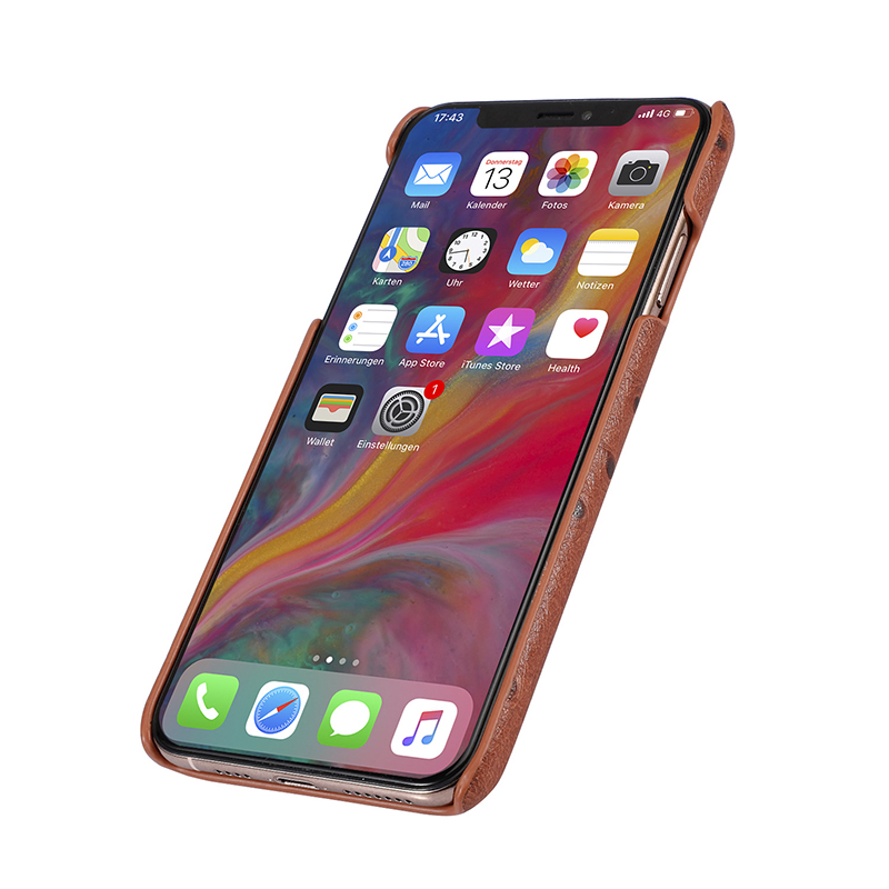 Чехол для iPhone X с узором под кожу страуса