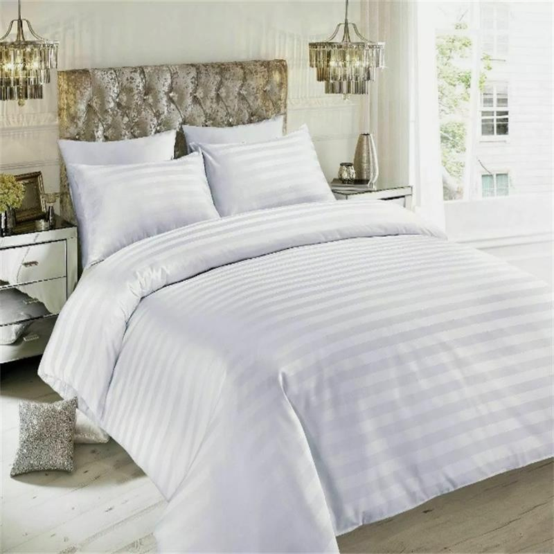 Stripe 300 Thread Count 100% Duvet Cover Bedding Set Hotel