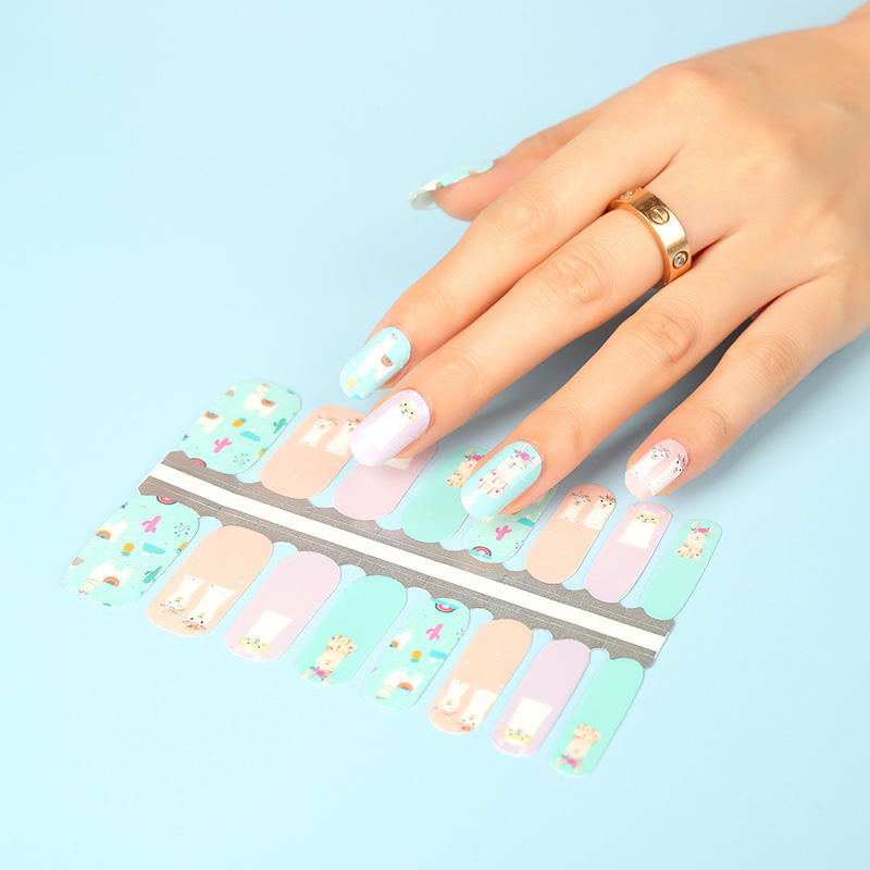 Nail Art Manufacturer Colorful Flower Art Finger Nail Wraps