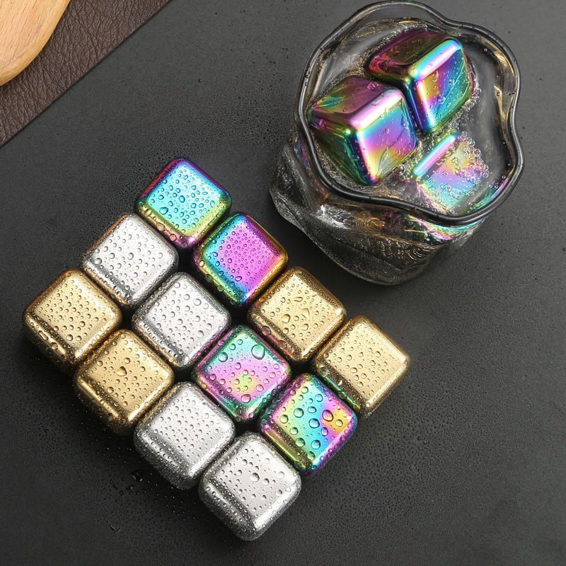 Stainless Steel 304 Ice Cube Cooling Stones Whiskey Ice Cube for Cola Wine Drinks Bar Accessories