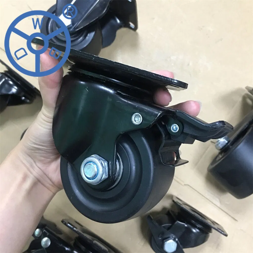 40/50/65/75mm Low Profile Caster Wheel High Load Capacity Casters Cowboy Nylon/PP Caster Wheels Black Caster