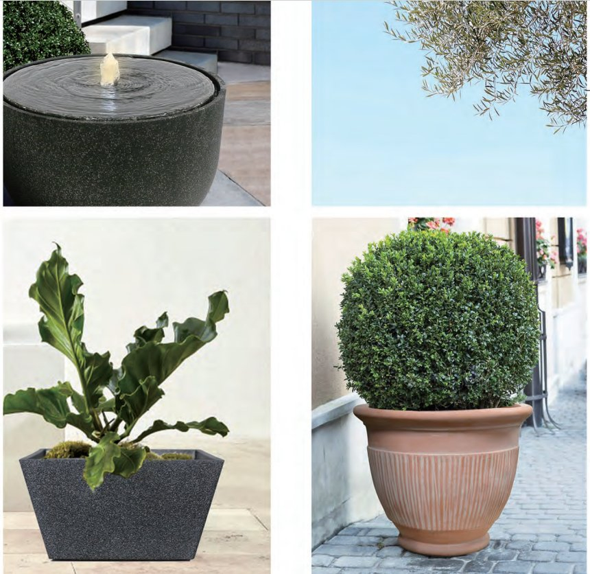 Indoor White Concrete Customizable Planter Outdoor Ceramics Garden Container Grc Flowerpots