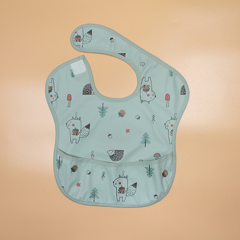 Waterproof PU Bib, Dining Cover, Washable Bib, Anti-Dirt Food Pocket, Complementary Food Pocket, Saliva Pocket