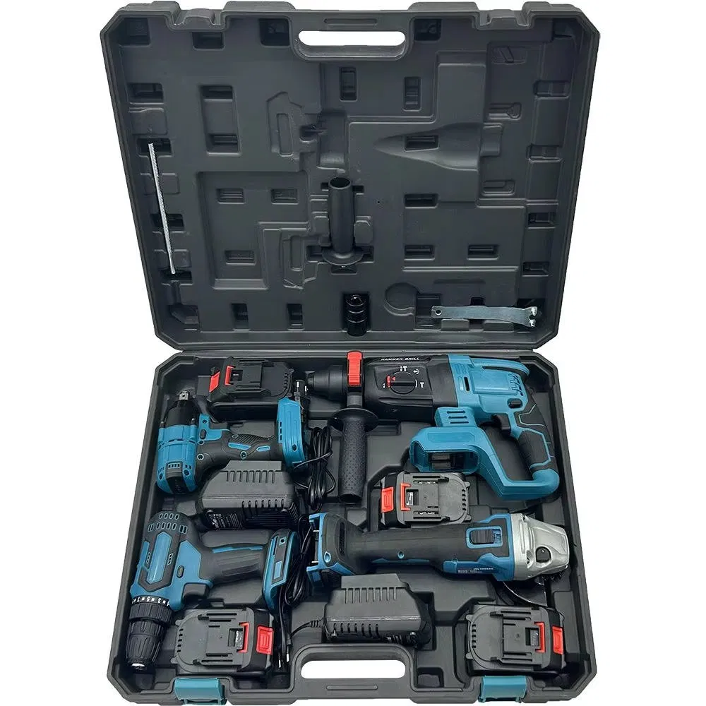 Four-Piece 4-in-One High-Power Brushless Motor Tools Suit Plastic 4-in-1 Lithium Battery Tools Lithium Battery Four-Piece Set