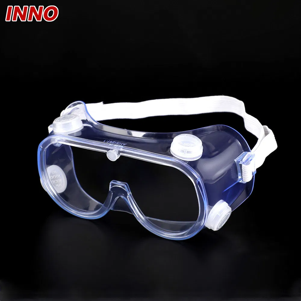Inno-Aj003 Manufacturer Wholesale Anti Fog Fully Fit Soft PVC Frame Polycarbonate Lens Safety Glasses Environmental Protection