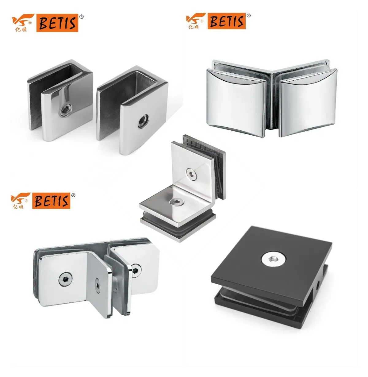 OEM High-Quality Shower Enclosure Stainless-Steel D-Shape Wall-Mount Clip Clamp Bracket