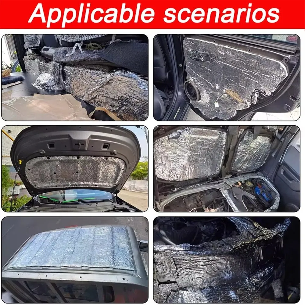 Reflective Acoustic Absorbing Heat Shield Proofing Foam Car Sound Damping Deadening Insulating Absorbing Cloth Automotive Thermal Insulation Material for Car