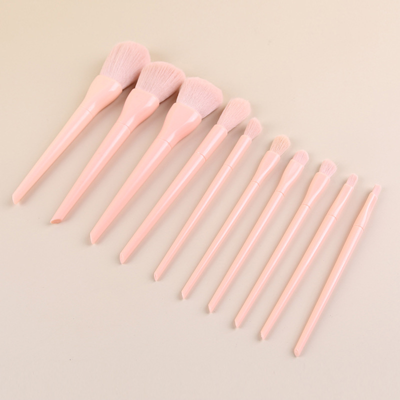 10PCS Candy Color Plastic Handle Makeup Brushes Eyeshadow Brush Eyebrow Brush High-Quality Beauty Tools