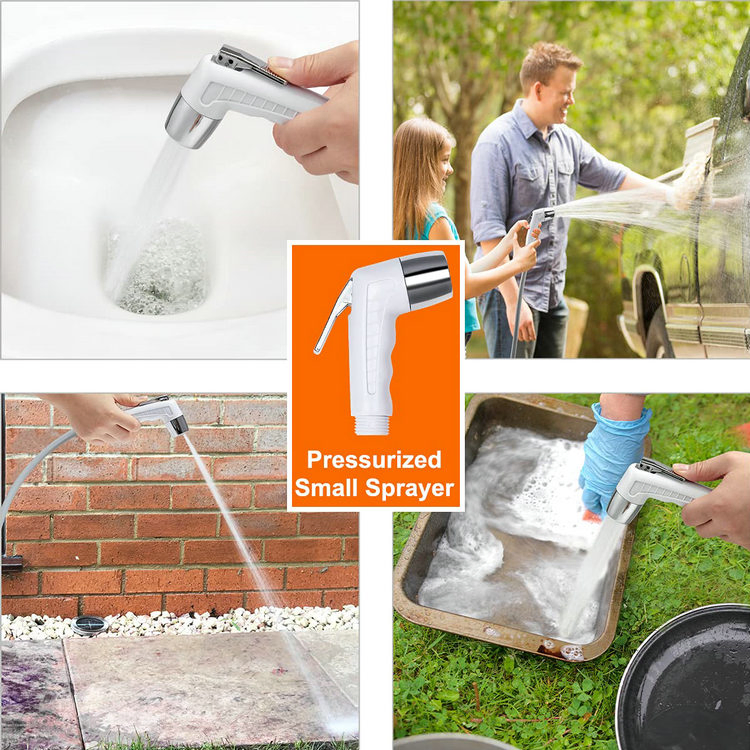 Portable Camping Shower Outdoor Camp Shower Pump Small Hands-Free Rinse Kit Handheld Bidet Toilet Sprayer