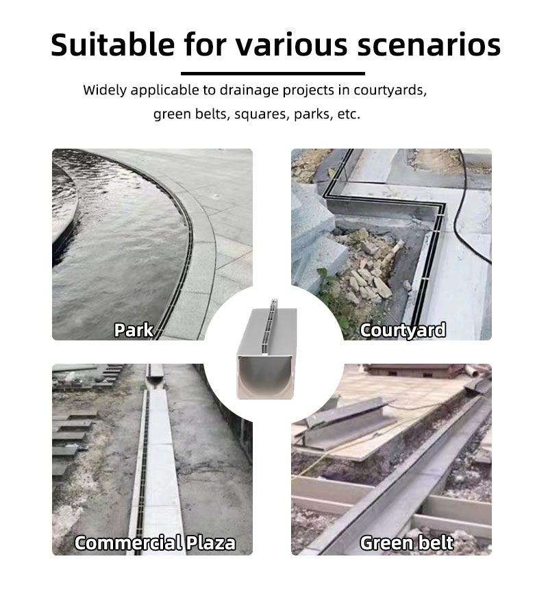 Stainless Steel Invisible Linear Drain Narrow Slot Outdoor Drainage Gutter