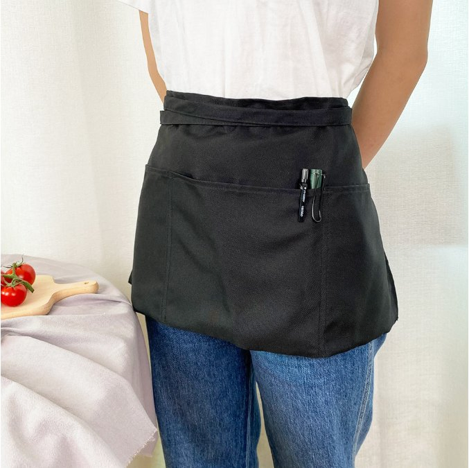 Restaurant Half Apron - Teflon Coated, Stain, Oil & Water-Resistant, Thickened, for Home Kitchen or Server Use