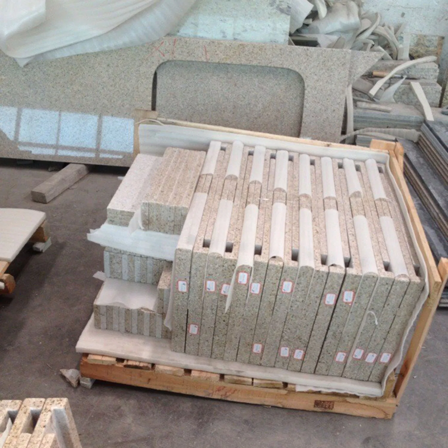 Staircase Design Indoor Wholesale G682 Golden Yellow Stair Casegranite Stairs Step